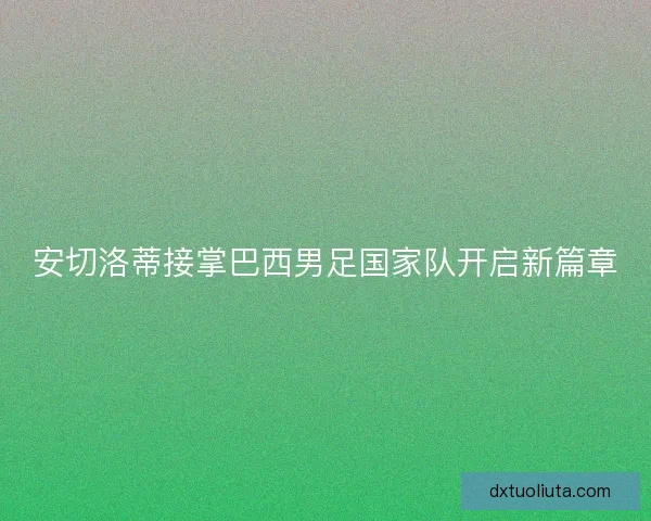 安切洛蒂接掌巴西男足国家队开启新篇章