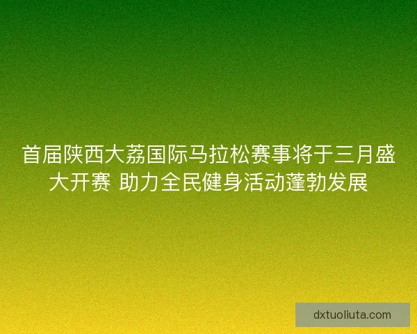 首届陕西大荔国际马拉松赛事将于三月盛大开赛 助力全民健身活动蓬勃发展 首届陕西大荔国际马拉松赛事将于三月盛大开赛 助力全民健身活动蓬勃发展
